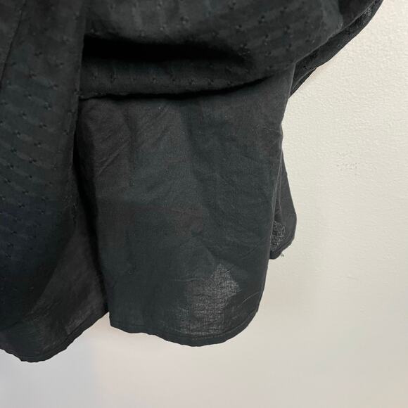 Gap Tie Strap Cami Midi Dress Textured Black Cotton Minimalist LP L Large Petite - Picture 7 of 13